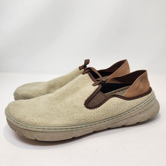 Merrell Womens Hut Moc Cozy II Tan Fuzzy Loafers Slip On Size 11 Indoor Outdoor - Picture 4 of 8